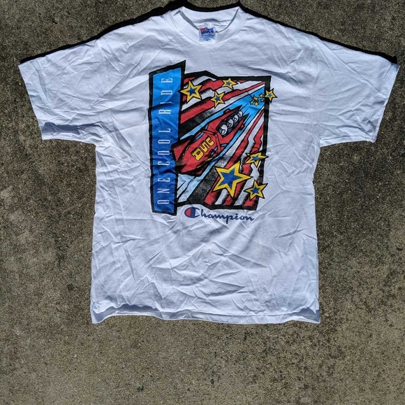 Champion Other - One Cool Ride Bobsled Champion VTG Unisex Graphic T-Shirt White Large